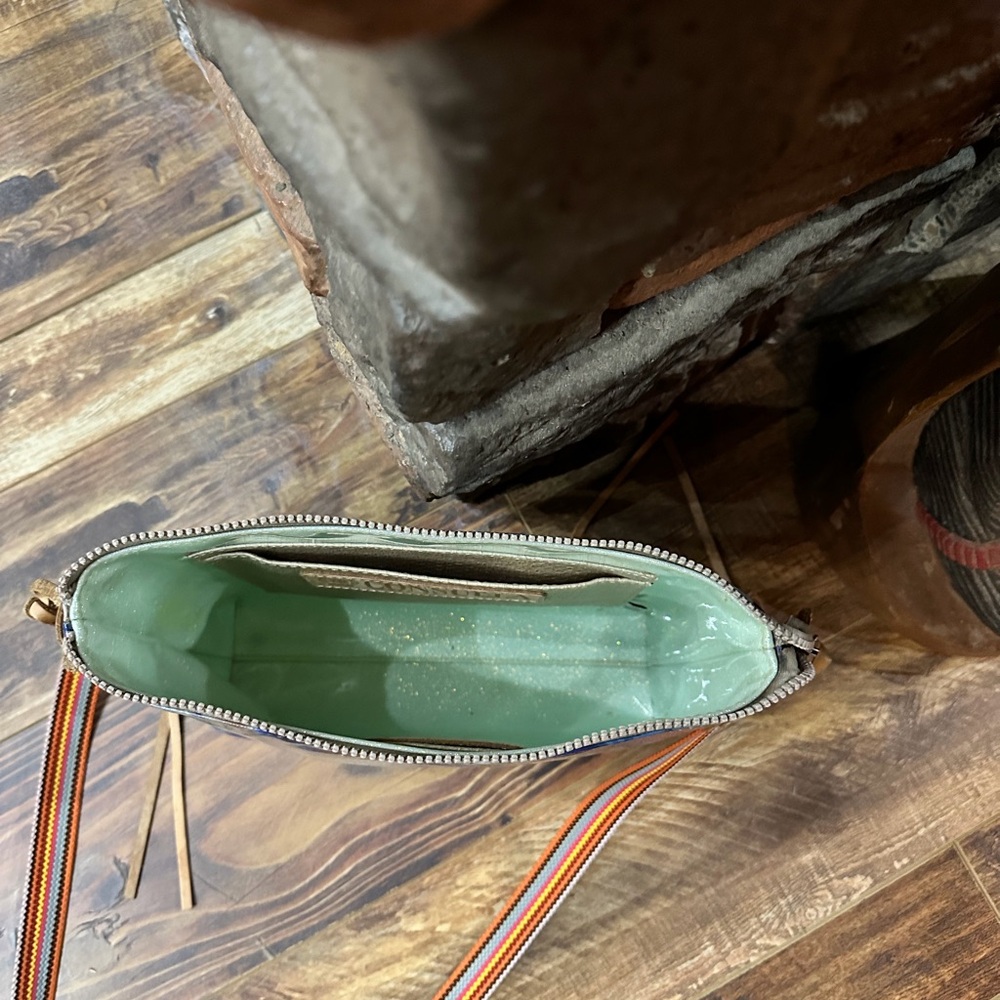 Consuela Artistic Blue and Tan Crossbody Bag - Picture 3 of 4